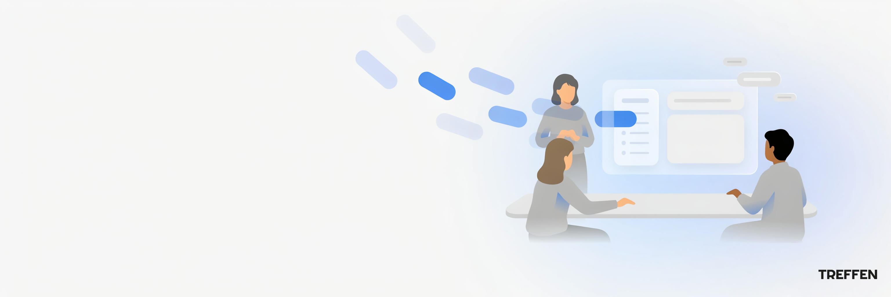Equipe a colaborar numa caixa unificada multicanal